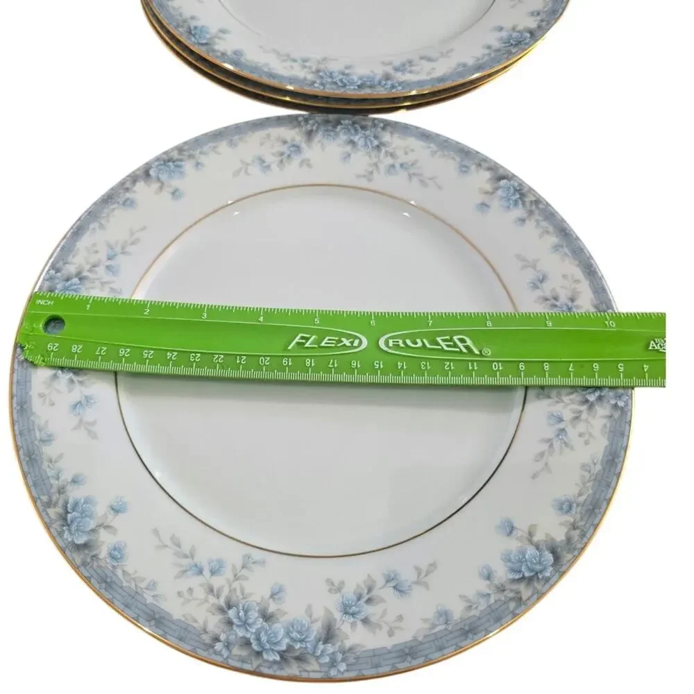 Set of 4 Noritake Contemporary AVALON PATTERN Dinner Plates